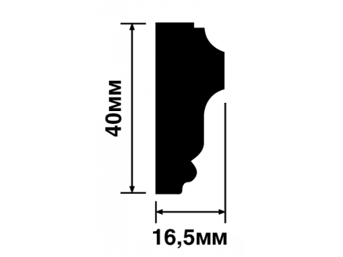 Молдинг ПОЛИСТИРОЛ HI WOOD 40мм х 16,5мм х 2,0м.